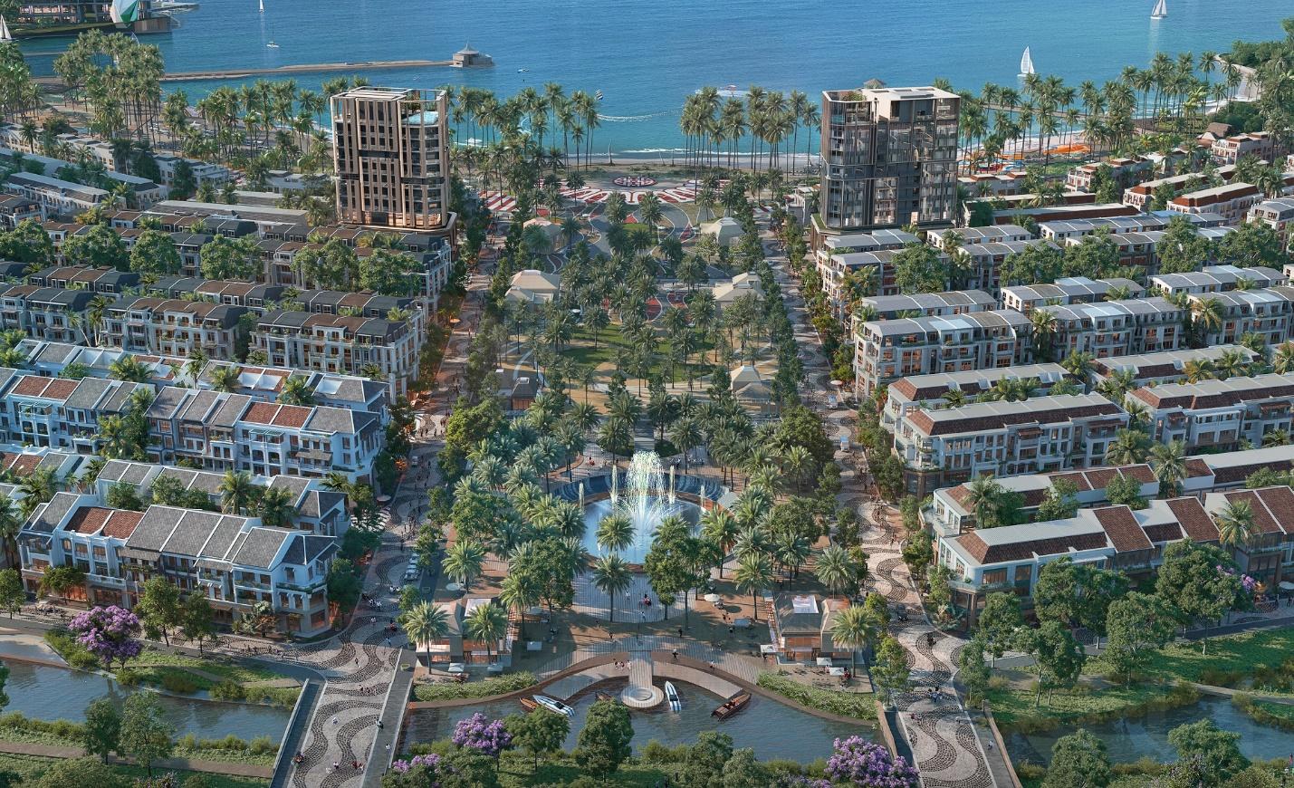 Công viên trung tâm kết nối thẳng tới Công viên bãi biển Chu Tước mở ra vô vàn trải nghiệm, vui chơi giải trí cho người dân và du khách.