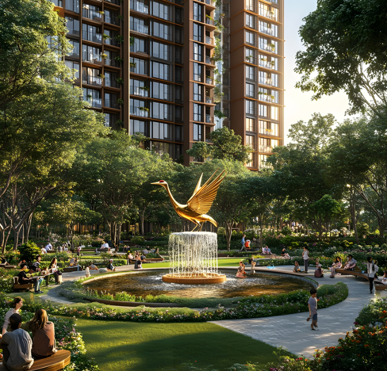 Quần thể Feliz Jardin - vườn Hạnh Phúc nằm tại trung tâm Sun Feliza Suites.