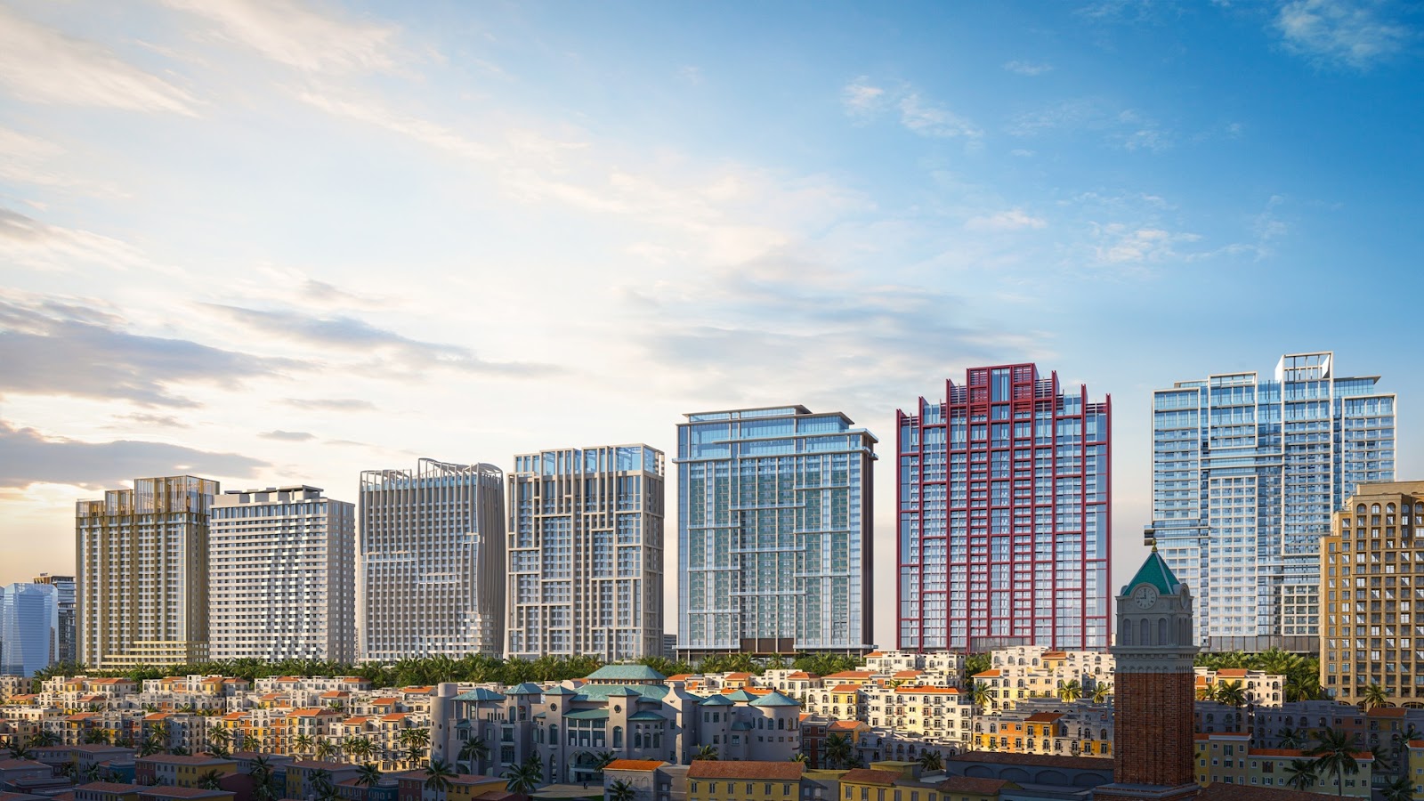  Mỗi tòa tháp The Sunset mang một màu sắc kiến trúc và tượng trưng cho ý nghĩa độc đáo riêng.