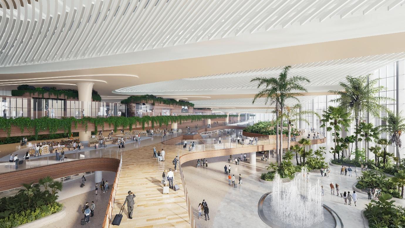  HOK – Đơn vị thiết kế nhà ga đi, là một tập đoàn thiết kế, kiến trúc và kỹ thuật toàn cầu nổi tiếng, nổi bật với các dự án bền vững và thiết kế môi trường. Ảnh: HOK 