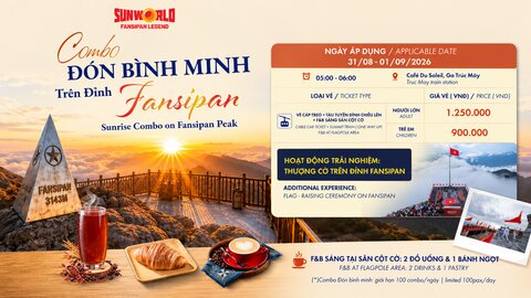 Sun World Fansipan Legend ra mắt combo đặc biệt dịp 2/9, giới hạn 100 vé mỗi ngày, chỉ diễn ra trong 2 ngày